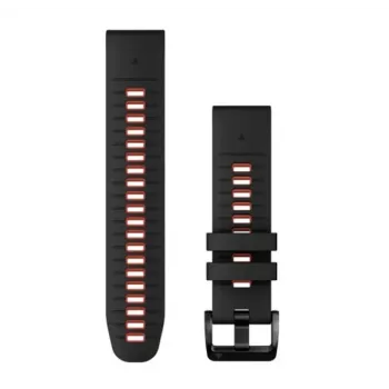 HAMA Silicone QuickFit 22mm Watch Strap for Garmin – Black/Red (010-13280-06)