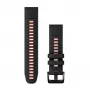 HAMA Silicone QuickFit 22mm Watch Strap for Garmin – Black/Red (010-13280-06)