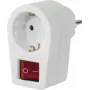 Hama Socket Adapter, Protective Contact Socket, 2-Pole Switch, White (00223213)