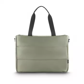 Hama Stepp Laptop Shopper Bag, 17.3 inch, Sage Green, Quilted Polyester, Padded Compartment, Organizer 00231036