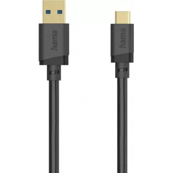 Hama USB-C Cable, USB-A to USB-C, USB 3.2 Gen1, 5 Gbit/s, 0.25 m, Black 00202004