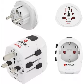 Hama World Travel Pro Light USB Universal Travel Adapter Set, 3-Pole, 2x USB, Black 00223464