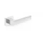 HANDLE DOOR CUBE RT CHROME - Polished Chrome Zinc Alloy Lever Door Handle Set with Square Rosette, Reversible for Interior Doors, 52x52mm Rosette, 130mm Lever