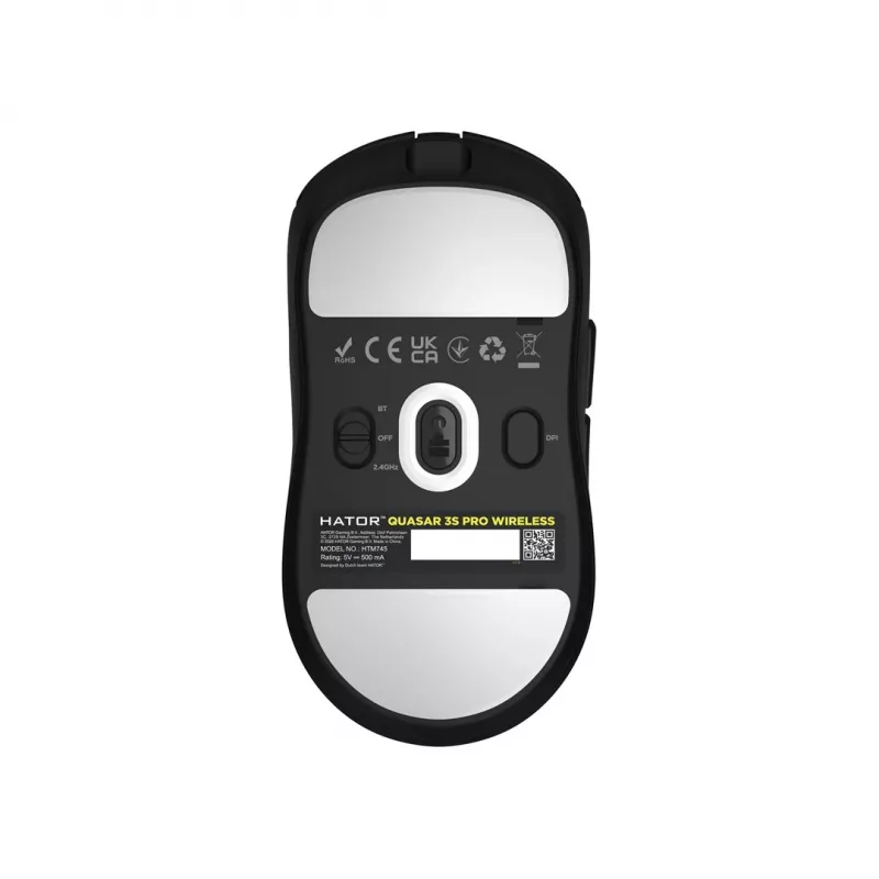 Hator Quasar 3S Pro Wireless Gaming Mouse, Black, 26000 DPI, Optical, 2.4 GHz, USB-C, Right-Handed, RGB