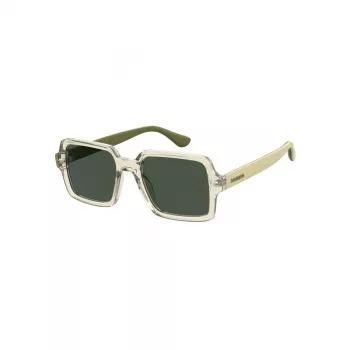 HAVAIANAS Unisex Manaus Sunglasses MANAUS-40G - Green Lens, Black Frame, 52/19/145 mm