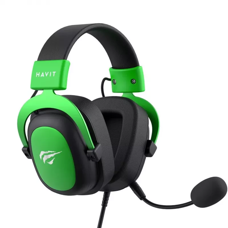 Havit H2002d Wired Gaming Headset with 50mm Drivers, RGB LED, Black/Green