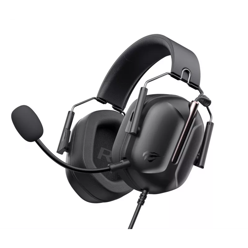 Havit H2033d Gaming Headset - Over-Ear Wired Headphones with 50mm Drivers, RGB LED, Microphone, Black