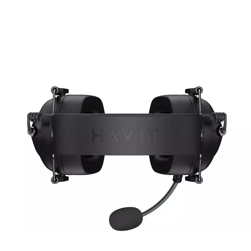 Havit H2033d Gaming Headset - Over-Ear Wired Headphones with 50mm Drivers, RGB LED, Microphone, Black