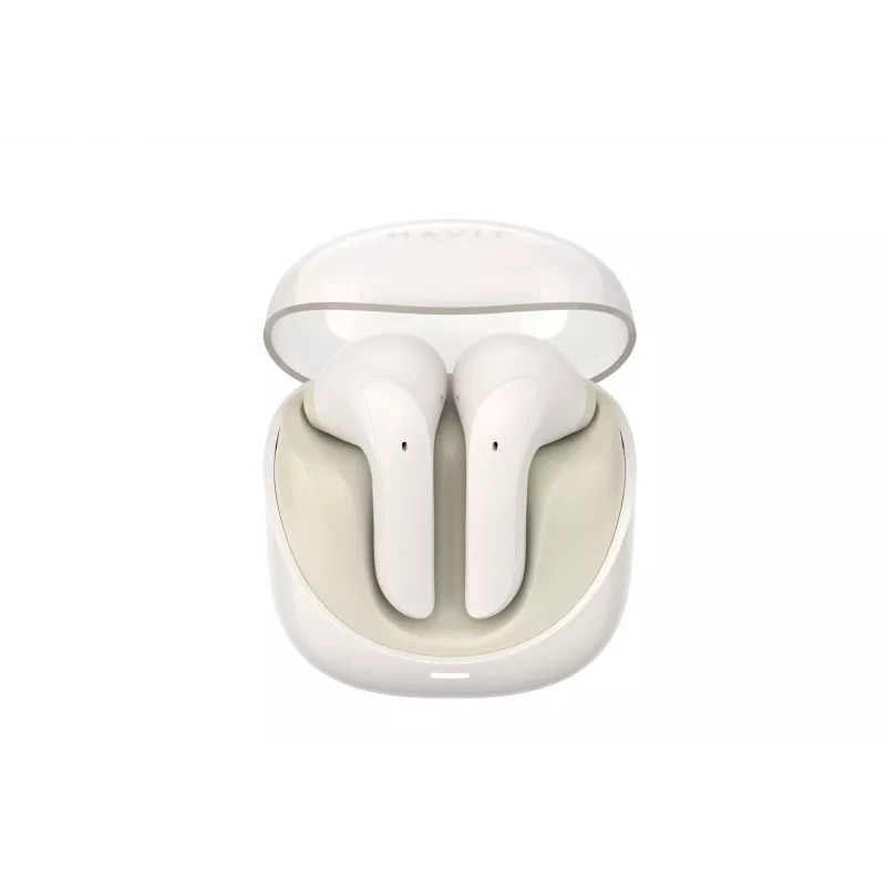 HAVIT TW974 Modern Buds True Wireless Stereo Earbuds with Bluetooth 5.3, 10mm Drivers, IPX4, Touch Control, USB-C Charging Case, 20h Total Playback – Beige