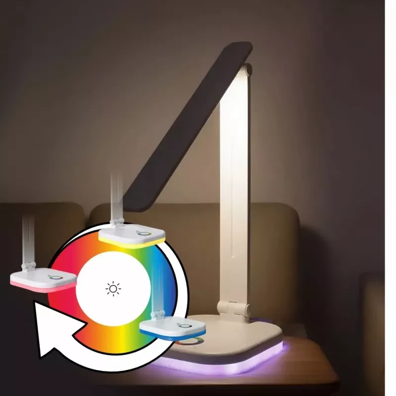 Hawk HWDL001WH LED Desk Lamp White, 7W Touch Dimmer, 3 Colour Temperatures, USB Charging Port