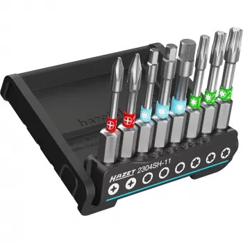 HAZET 2304SH-11 8-Piece Bit Set, Internal Torx & Hex, 1/4 inch Drive, Magnetic Holder