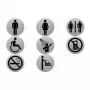 helit Pictogram Sign “Mobile Phone Forbidden” — Silver Stainless Steel, Self-Adhesive, Ø 115 mm, 1 pc (H6271400)