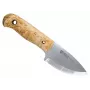 Helle Mandra Fixed Blade Knife with Curly Birch Handle and Leather Neck Sheath
