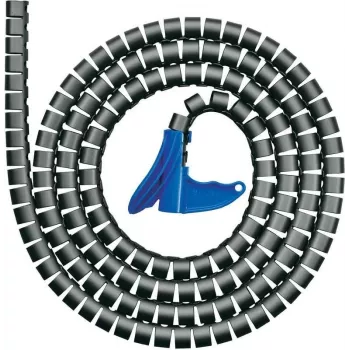 HellermannTyton Helawrap HWPP25 Spiral Wrap - Black - Polypropylene - 25 mm Outer Diameter - 100 m Length (161-64401)