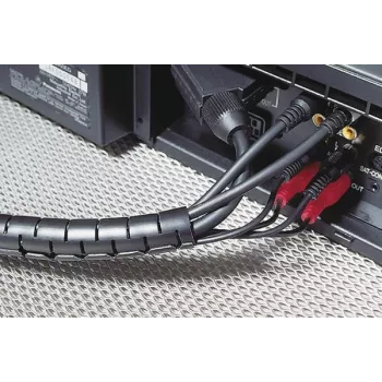 HellermannTyton HWPP30 Spiral Wrap Cable Management, Black Polypropylene, 30 mm Max Bundle, Halogen-Free, UL94 HB, -60 to 110 °C 161-64501