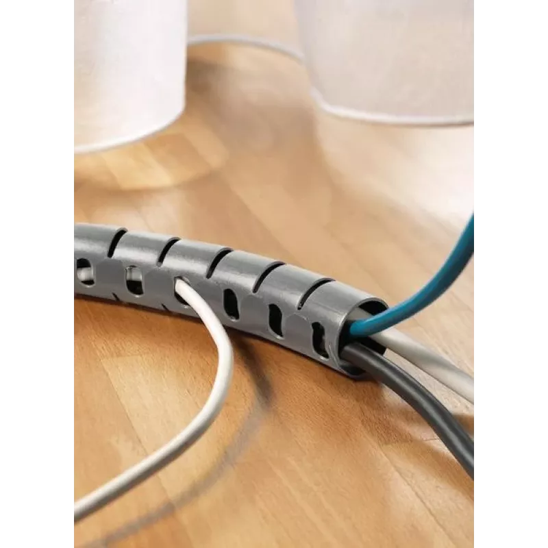HellermannTyton HWPP30 Spiral Wrap Cable Management, Black Polypropylene, 30 mm Max Bundle, Halogen-Free, UL94 HB, -60 to 110 °C 161-64501