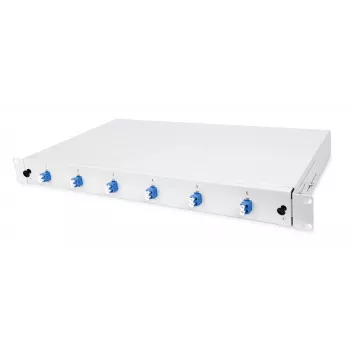 HELOS Fiber Optic 19 inch Breakout Box with 6x LC Duplex, Single Mode