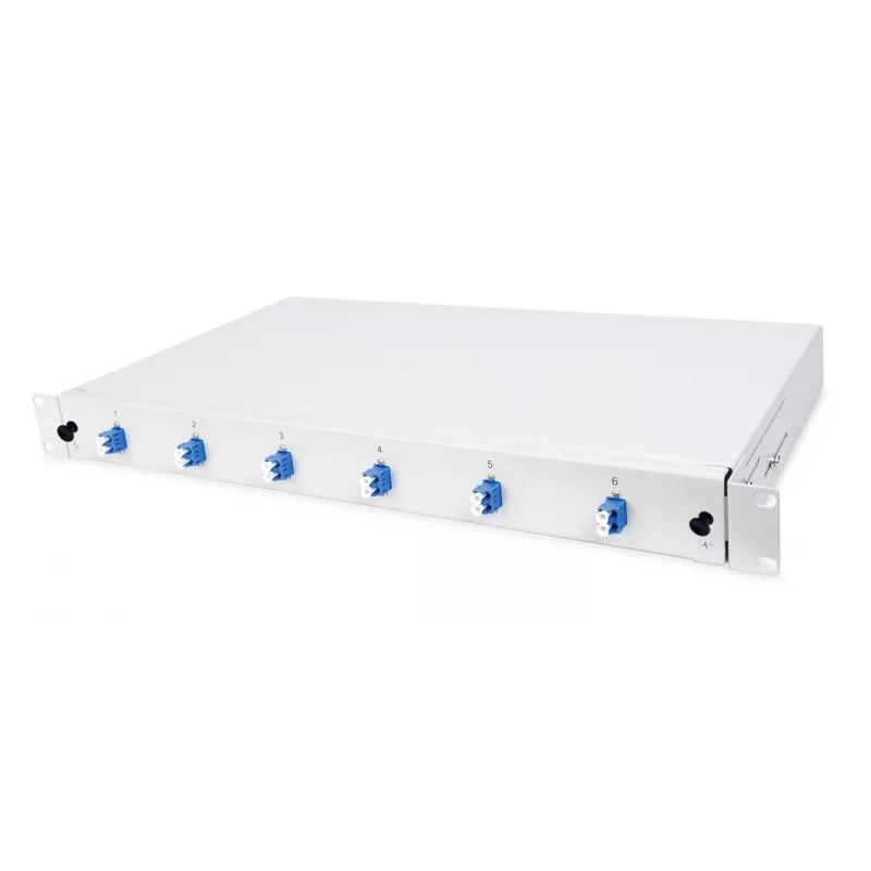 HELOS Fiber Optic 19 inch Breakout Box with 6x LC Duplex, Single Mode