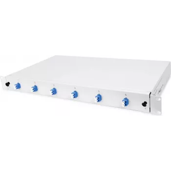 HELOS Fiber Optic 19 inch Breakout Box with 6x LC Duplex, Single Mode