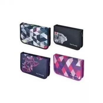 Herlitz be.bag Polyester School Pencil Case, 25-Piece Set, 2 Flaps, 203 x 140 x 35 mm, Black 11438496