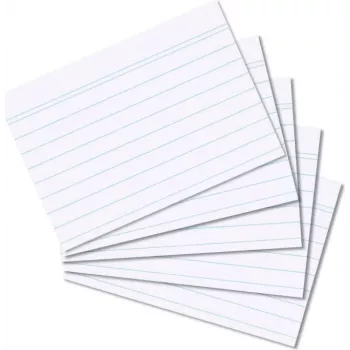 HERLITZ Index Cards DIN A8 Lined White 170g Wood-Free Blue Line 100 Pack