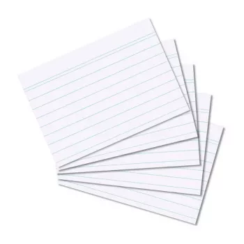 HERLITZ Index Cards DIN A8 Lined White 170g Wood-Free Blue Line 100 Pack