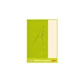 herlitz Millimeter Paper Block DIN A3, 80 gsm, 20 Sheets, Red 1 mm Grid, Wood-Free, Reinforced Backing (690305)