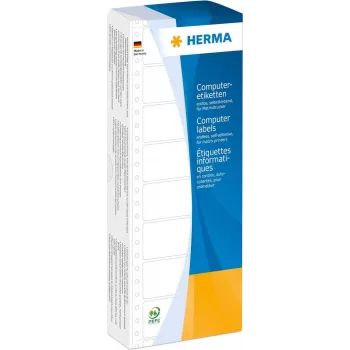 HERMA 8161 White Fan-Fold Continuous Paper Labels, Permanent Adhesive, Matte, 88.9 x 35.7 mm, 2000 Labels