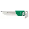 Hexagon Key Set 1.5-10 mm, Long with Ball End, 9-Piece, Phosphate Finish, DIN 911
