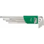 Hexagon Key Set 1.5-10 mm, Long with Ball End, 9-Piece, Phosphate Finish, DIN 911