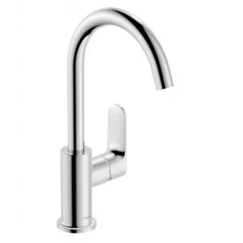 HG Rebris S Basin Mixer 210 Swivel Spout Pop-Up Chrome