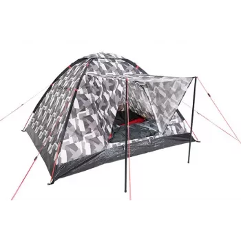 High Peak Beaver 3 Camouflage Dome Tent - 3 Person, Waterproof 2000mm, Fiberglass Poles