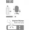 High Peak Dallas Single Air Mattress - Rectangular - Outdoor - Integrated Foot Pump - Blue/Grey
