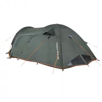 High Peak Kira 4.1 Dome Tent (Dark Green/Grey, with Tunnel Vestibule, Climate Protection 80)