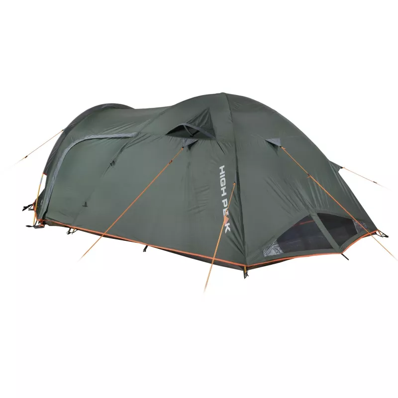 High Peak Kira 4.1 Dome Tent (Dark Green/Grey, with Tunnel Vestibule, Climate Protection 80)