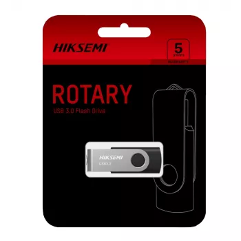 HIKSEMI Rotary Series 128GB USB 3.0 Flash Drive, 360° Swivel Metal Cover, Capless, Keyring Loop, Plug & Play
