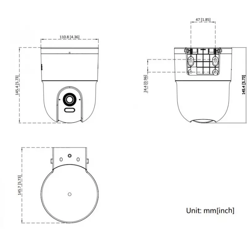 Hikvision DS-2CD1F47G3H-LIUF/SX 4MP Fixed Dome Network Camera with Built-in Microphone, 2.8mm Lens, IP67, IK10, PoE