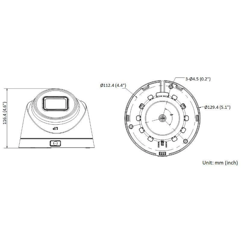 Hikvision DS-2CD1H43G2-IZ 4MP Outdoor Turret IP Camera, 2.8-12mm Motorized Lens, 30m IR, IP67