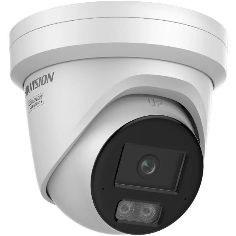 Hikvision DS-2CD2367G3-LIS2UY/SL 2.8mm 6MP Outdoor Network Turret Camera with AcuSense, Two-Way Audio, and White Light