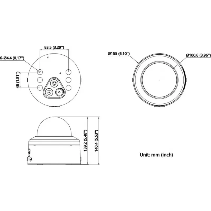 Hikvision DS-2CD2786G3-IPTRZSY 8MP Outdoor Dome IP Security Camera with 2.8-12mm Motorized Lens, AcuSense, ColorVu, 40m IR, IP67