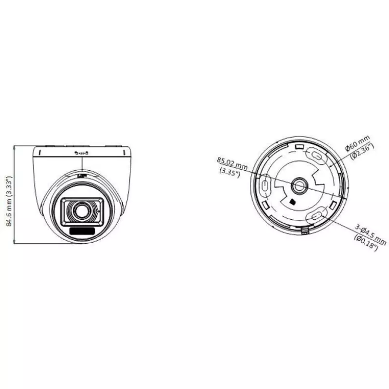 Hikvision DS-2CE76D0T-LPFS 2MP Turbo-HD Turret Camera (2.8mm)