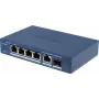 Hikvision DS-3E1506P-EI/M-4P1T1F(O-STD) 6-Port Unmanaged PoE+ Switch with 4 PoE+ Ports, 1 Gigabit RJ45 and 1 SFP Uplink