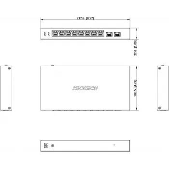 Hikvision DS-3E1510P-EI/M-8P2F 8-Port Gigabit PoE+ Smart Managed Switch with 2 SFP Ports