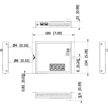 Hikvision DS-3T1510P-SI-FLT(O-STD) 10-Port Industrial Smart Managed PoE+ Switch with 8 Gigabit PoE+ Ports and 2 SFP, 120W Budget, DIN Rail, No Power Supply