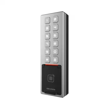 Hikvision DS-K1T805MBFWX Access Control Reader with Fingerprint, Card, and Password Authentication