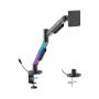 HISMART 17-40 Gas Spring Monitor Mount with RGB Lighting, Black