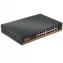 HISMART 18-Port Gigabit PoE+ Switch with 16 PoE Ports and 2 Uplink Ports, 250W Budget, Unmanaged, Metal, Rack-Mountable