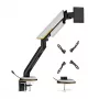 HISMART Sturdy 24-57 Inch Monitor Gas Spring Arm Mount with RGB Lighting, Grey