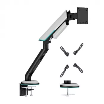 HISMART Sturdy Spring-Loaded Monitor Mount for 24-57 inch Screens, Grey