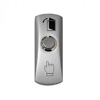 HISMART TV993871 Exit Button, Zinc Alloy, NO/COM, Surface Mounted, Silver